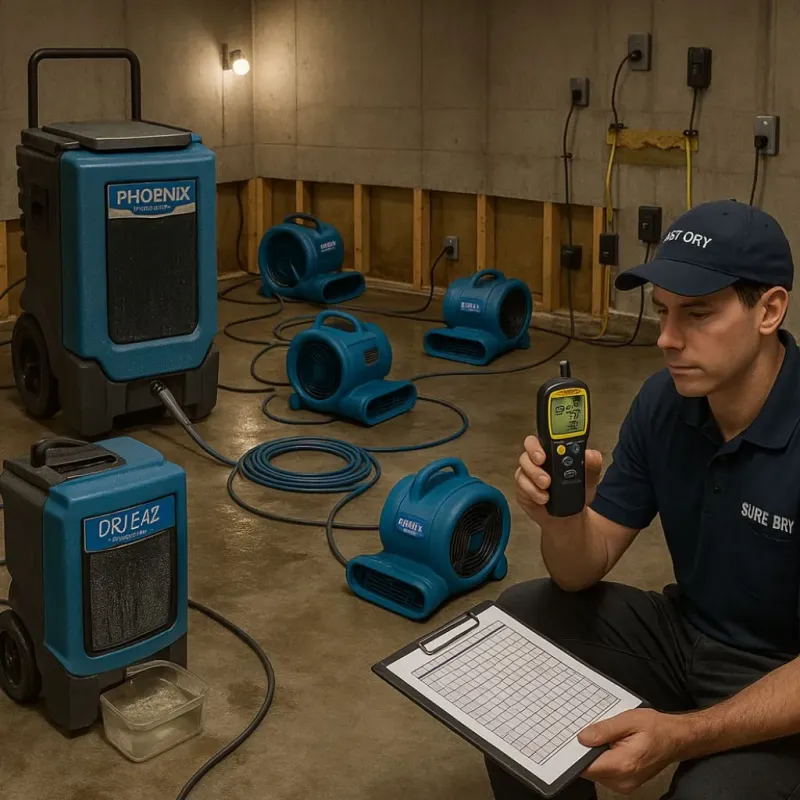 Structural Drying and Dehumidification process in Jeannette, PA